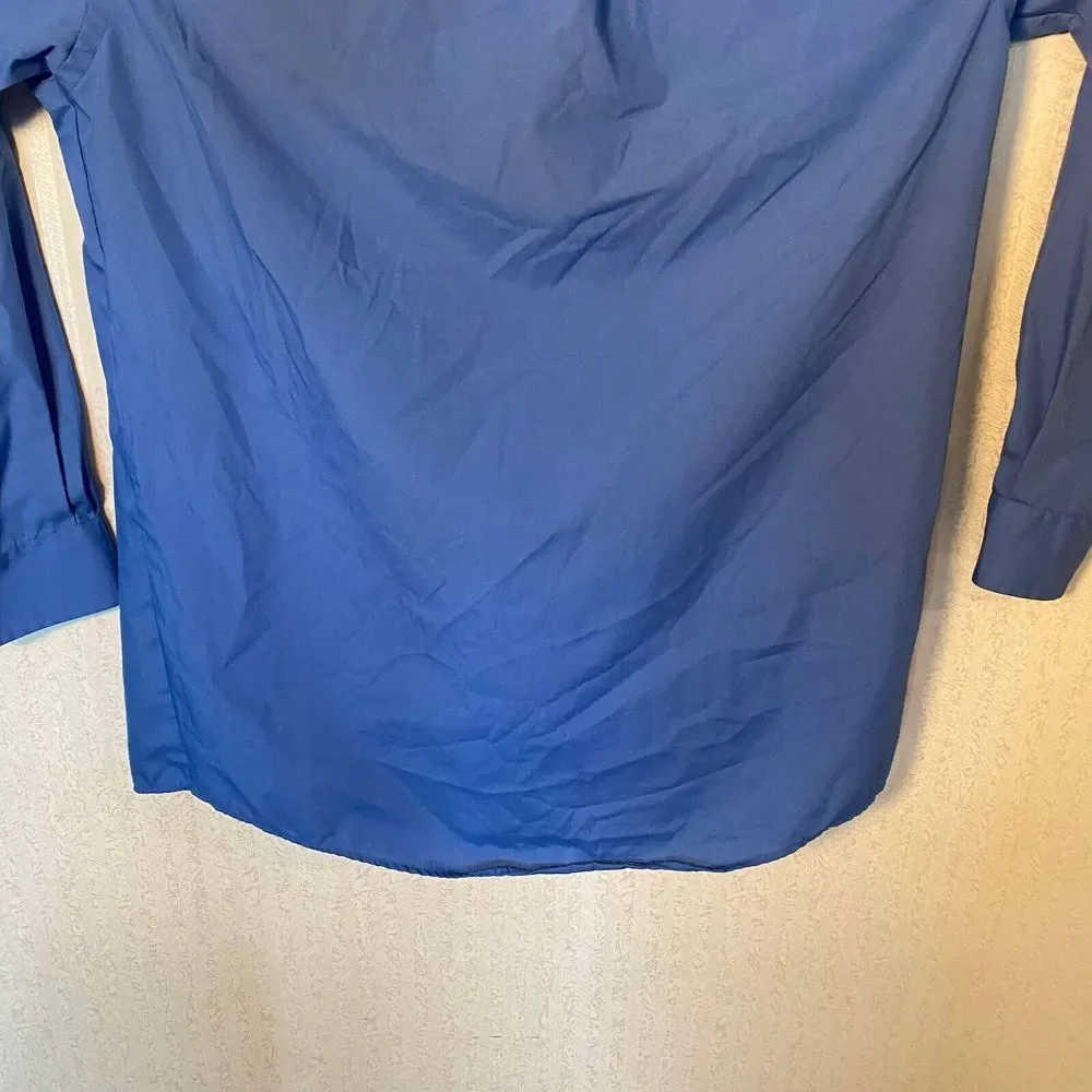Puritan Dress Shirts Men's Size M Blue Button‎ Down Long Sleeve Collared